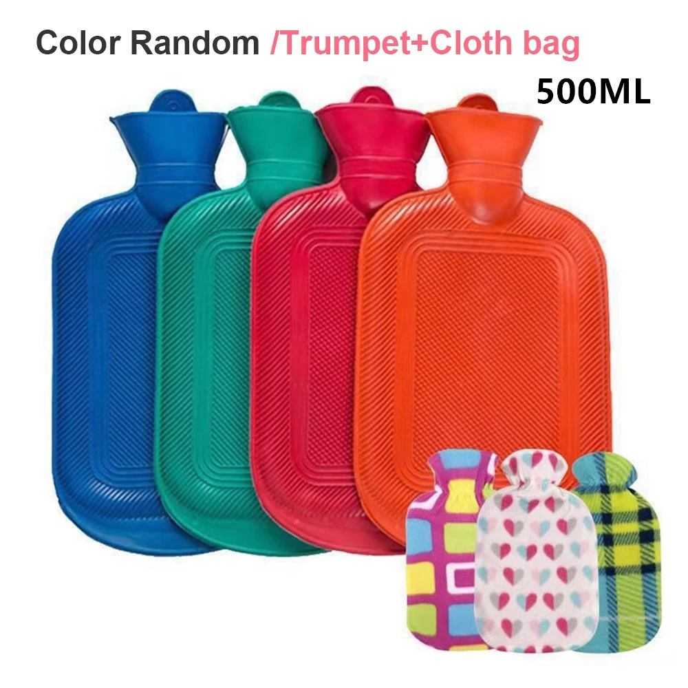 1pc bottle 1pc cover Грелка 2000 мл резиновая высокая плотность зимняя грелка для рук портативная Толстая грелка для девочек карман для ног грелка сумка - Цвет: 1pc bottle 1pc cover