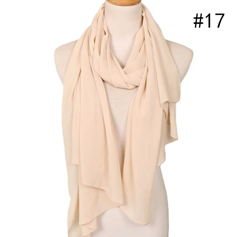 25 Colors Women Soft Long Scarf Muslim Hijab Shawl Wrap Chiffon Islamic Turban Headscarf Bandanas Ramadan Large Scarves 180*75cm