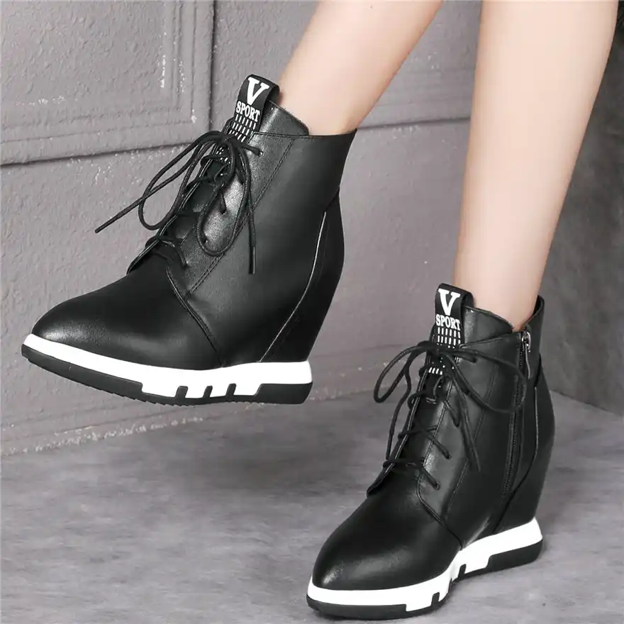 leather high top trainers womens