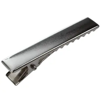 

50 Silver Tone Alligator Clips Prong Barrettes Hair Clips 46x8mm
