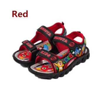 Red Koovan/распродажа; Новинка года; Лидер продаж; детские сандалии; летние милые сандалии с медведем для девочек и мальчиков; 2 цвета; шлепанцы - Цвет: Red