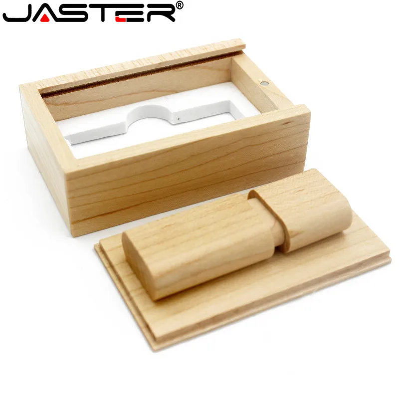 JASTER(более 10 шт бесплатный логотип) клен деревянные USB+ коробка USB флэш-накопитель Флешка 4 ГБ 8 ГБ 16 ГБ 32 ГБ карта памяти подарок для фотографии