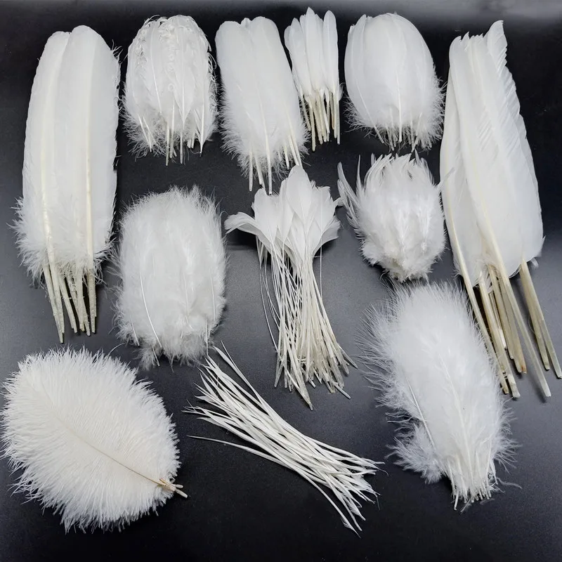 20Pcs/lot White Pheasant Cock Goose Ostrich Turkey Feathers Christmas Decoration DIY Handicraft Accessories Dream Catcher Plumes | Дом и сад