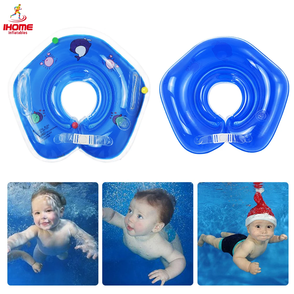 Надувной круг для купания для детей от 0 до 18 месяцев, кольцо для шеи с двойной подушкой безопасности, бассейн для младенцев, плавающий буй, игрушка для купания