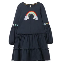 Платье для девочек; Рождественский костюм; сезон осень-зима; хлопковые детские платья для девочек; платье принцессы с животным узором; Одежда для маленьких девочек; От 2 до 7 лет