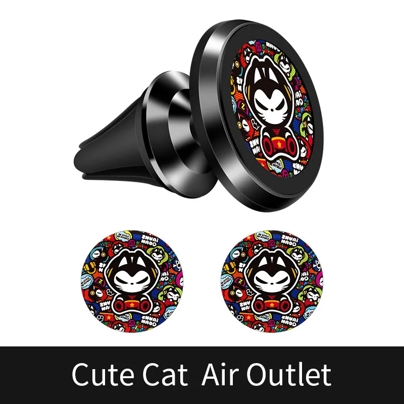 cute cat air outlet Автомобильный держатель магнитный автомобильный держатель для телефона Универсальный Магнит для телефона Мобильный держатель телефон для передней панели подставка автомобильное крепление для xiaomi - Цвет: cute cat air outlet