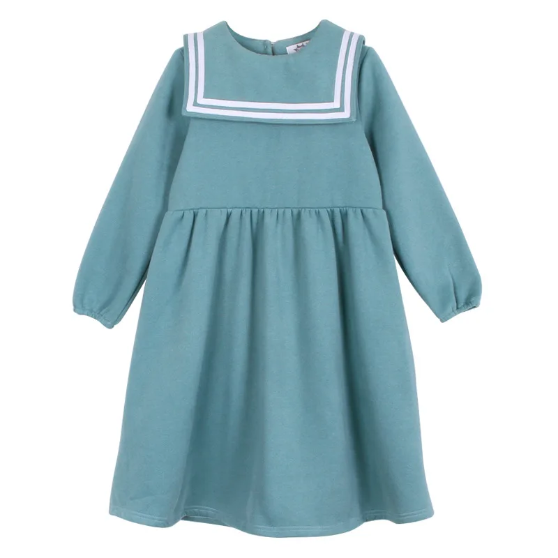 

New Big Girls Winter Dress Kids Warm Plus Velvet Thick Dress Baby Loose Casual Children Cotton Clothes for 4 -14Yrs CL163