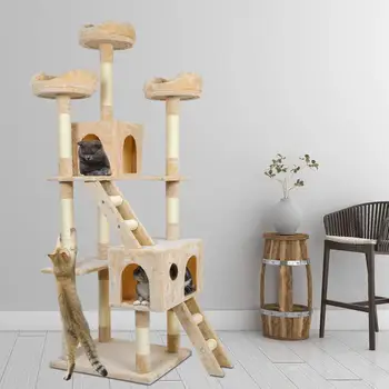 

Cat Tree Scratch Posts Cat Scratching Board Toy Tower Kitten Scratching Posts Sisal Rope Pet Toy C04