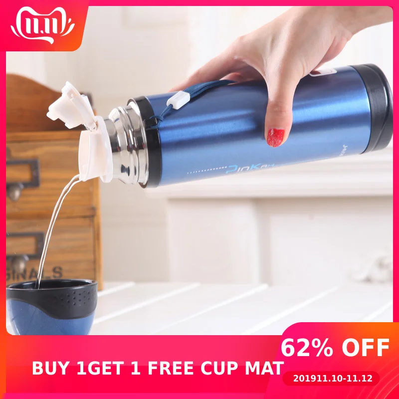 Preise Pinkah 500ML 304 edelstahl stee heißer wasser flaskl tragbare Kugel thermos Tasse Thermo Vakuum Glaskolben thermoskannen Reise wasser flasche
