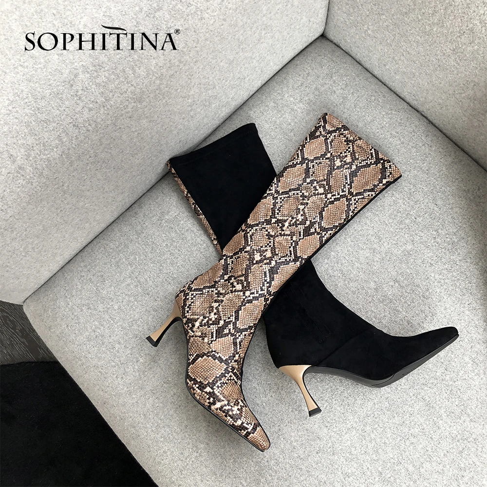 SOPHITINA/Специальный дизайн ботинки с квадратным носком удобная модная обувь