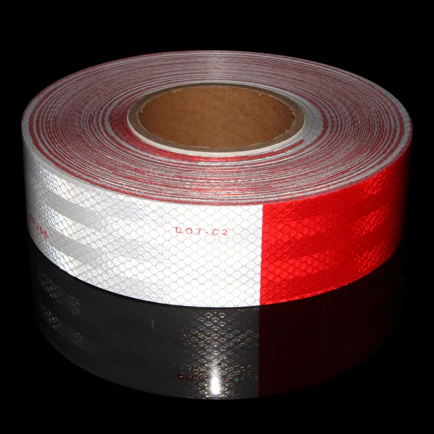 5cmx45.7m DOT-C2 Conspicuity Safety Reflective Tape Red White For Trailer Vehicle Truck Reflector Roll | Автомобили и мотоциклы