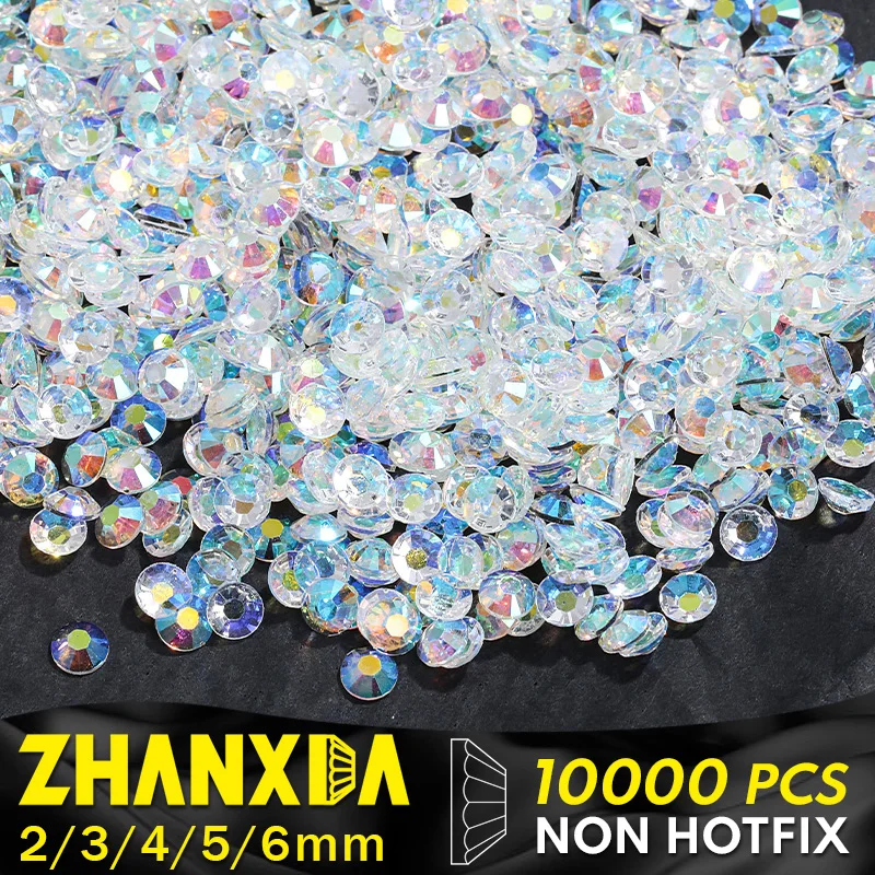  Wholesale Bulk Bag 5000PCS 2mm Resin Flat Back Rhinestone,  Jelly White AB Round Non Hotfix Flatback Resin Rhinestones for Nails,  Tumblers, DIY Bling Embellishments, Loose Glitter Crystal Diamond Stone :  Beauty