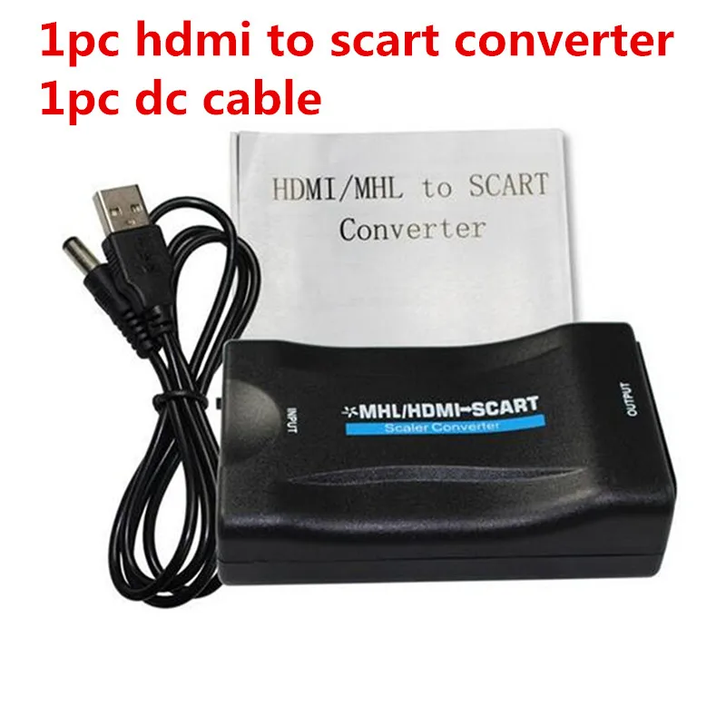 MINKUROW Hdmi Scart Adapter, Scart To Hdmi Converter 1080p Hd Compatible  Con Ntsc Pal Para Sky