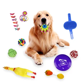 

18pcs Dog Toy Interactive Balls Resistant To Bite Clean Teeth Rubber Ball Play Training Thermal Dog Chew Sound Toys For Dogs 1