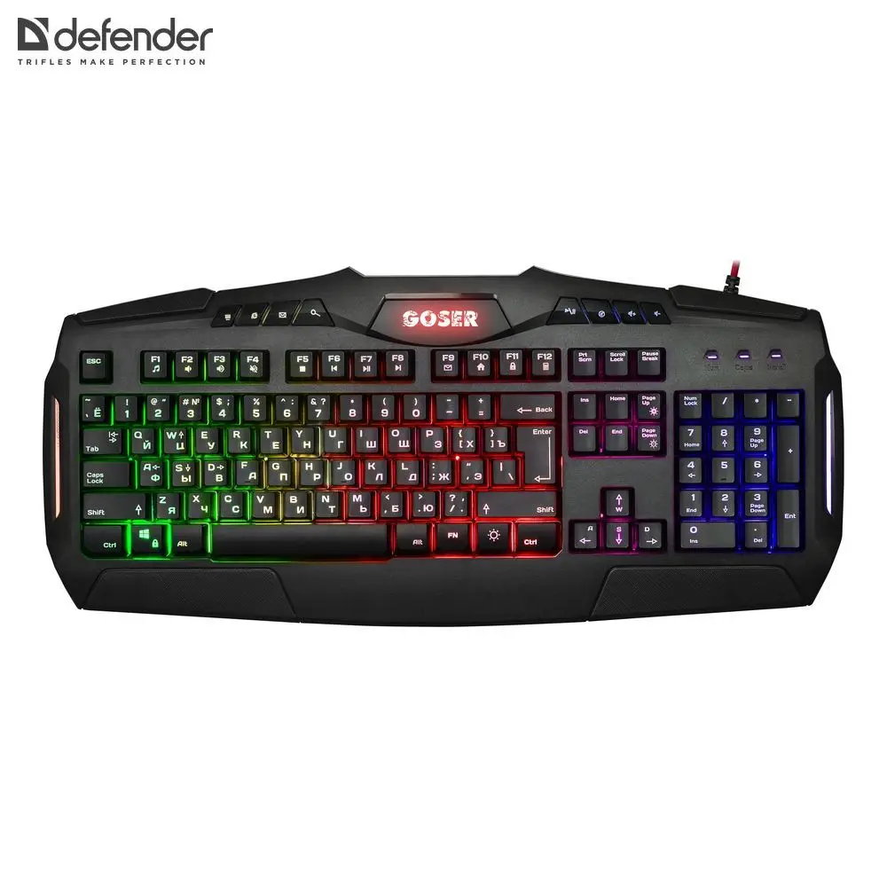 Клавиатура Defender Goser GK-772L RU,RGB подсветка,19 Anti-Ghost
