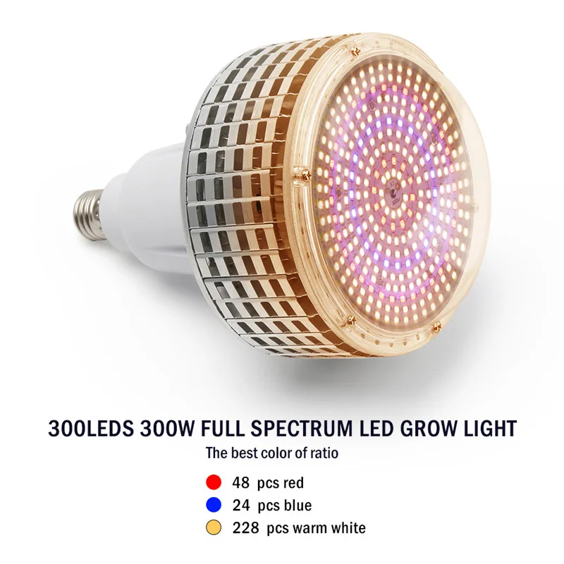 300W Full Spectrum Полный спектр 100 Вт 150 Вт 300 Вт Светодиодный светильник для выращивания E27 COB фитолампа для растений теплая белая лампа для роста в помещении Vegs теплица - Испускаемый цвет: 300W Full Spectrum