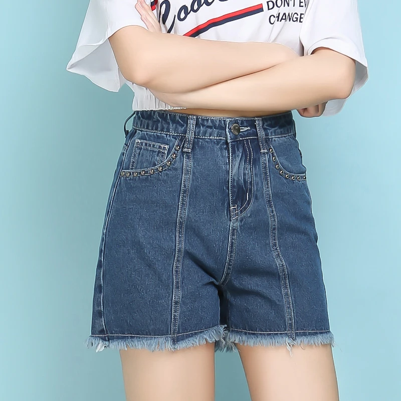 

2020 female fashion casual summer cool women denim Shorts high waists fur-lined leg-openings Plus size sexy short Jeans XL-5XL