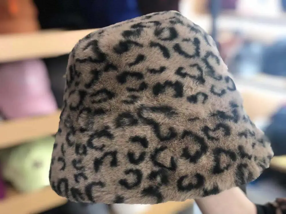 Leopard Print 01910-shi зимняя теплая зимняя уличная Женская кепка для отдыха женская шапка из искусственного меха - Цвет: Leopard Print