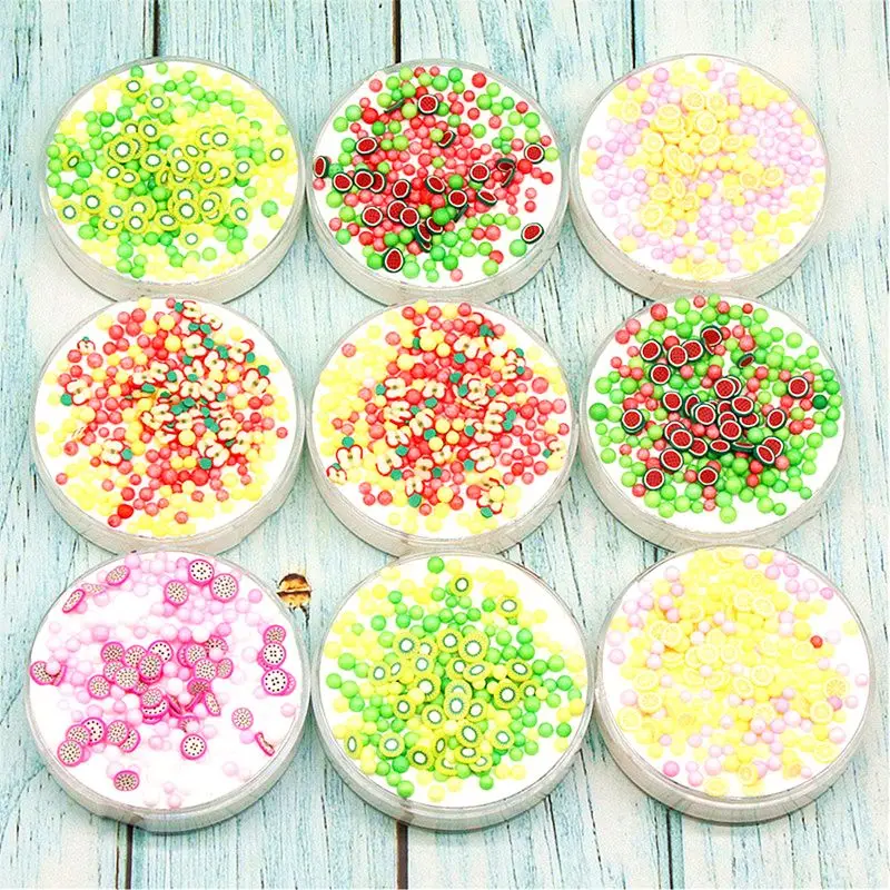

Fruit Slice Foam Ball Cloud Slime Fluffy Polymer Anti Stress Charms Cotton Mud Clay Plasticine Kids Toys