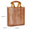 Handles Purse Beach Bag Bamboo Handbag Makeup Travel Shopping with Acrylic Handle for Holiday Mobile phone Wallet 2