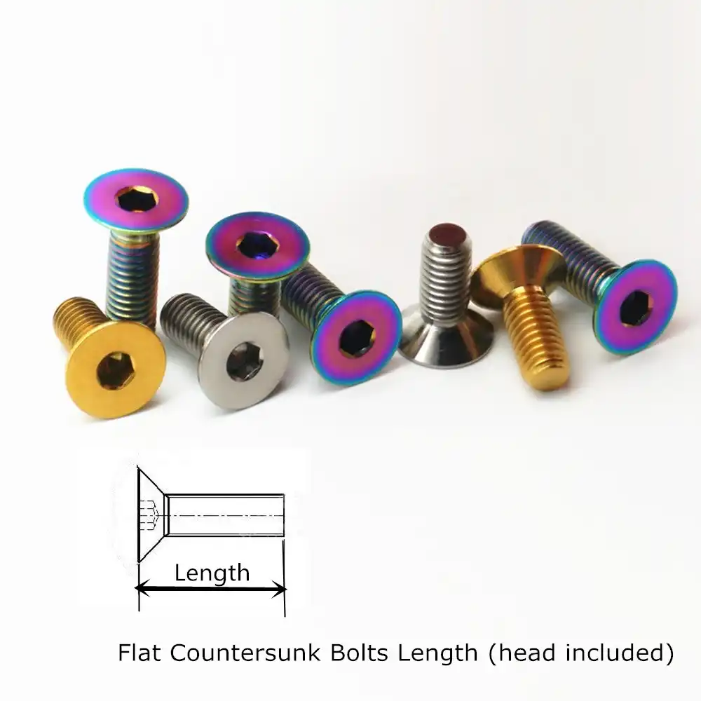 チタンボルトm3 M4 M5 M6 皿アレン六角ゴールド虹色六角チタンねじファスナー 4 6 個 Bolts Aliexpress
