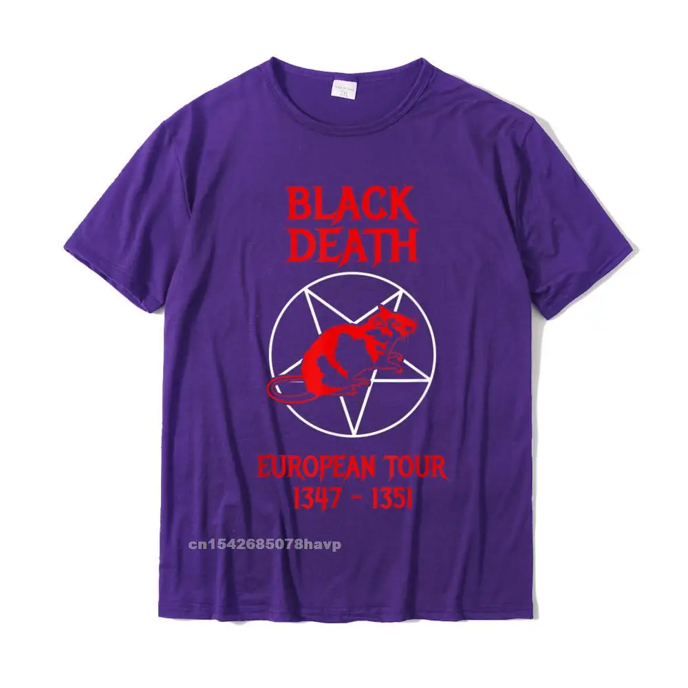 Design Men Company Custom Tees Round Collar Father Day 100% Cotton Top T-shirts Birthday Short Sleeve Tops & Tees Black Death European Tour product - Funny History T-Shirt__2110. purple
