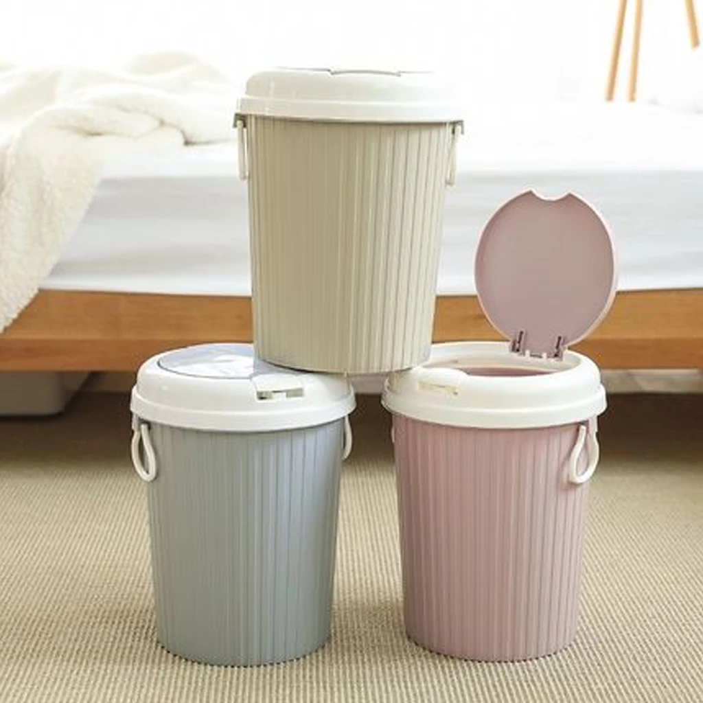 

New Portable Trash Can Pressing Cover Type Kitchen Waste Bin Sitting Room Toilet Office Paper Lixeira Poubelle De Cuisine A15
