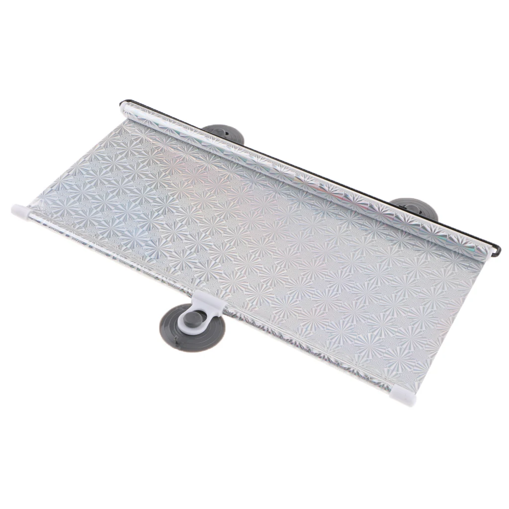Universal Car Window Shade Roller Retractable Sun Shade Silver 40x60cm