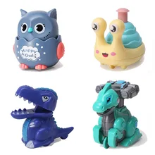 

1 pcs Cartoon Owl Dinosaur Snail Press and Slide Safety Plastic Clockwork Toys Children Over 3 Years Old Kindergarten Gifts