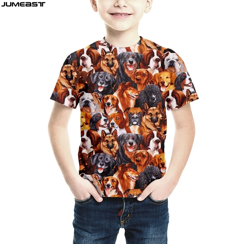 

Jumeast, мужская, женская, детская 3D футболка, милая, творческая, мультяшная собака, летняя, с коротким рукавом, Детская футболка, спортивный пуловер, топы, футболки