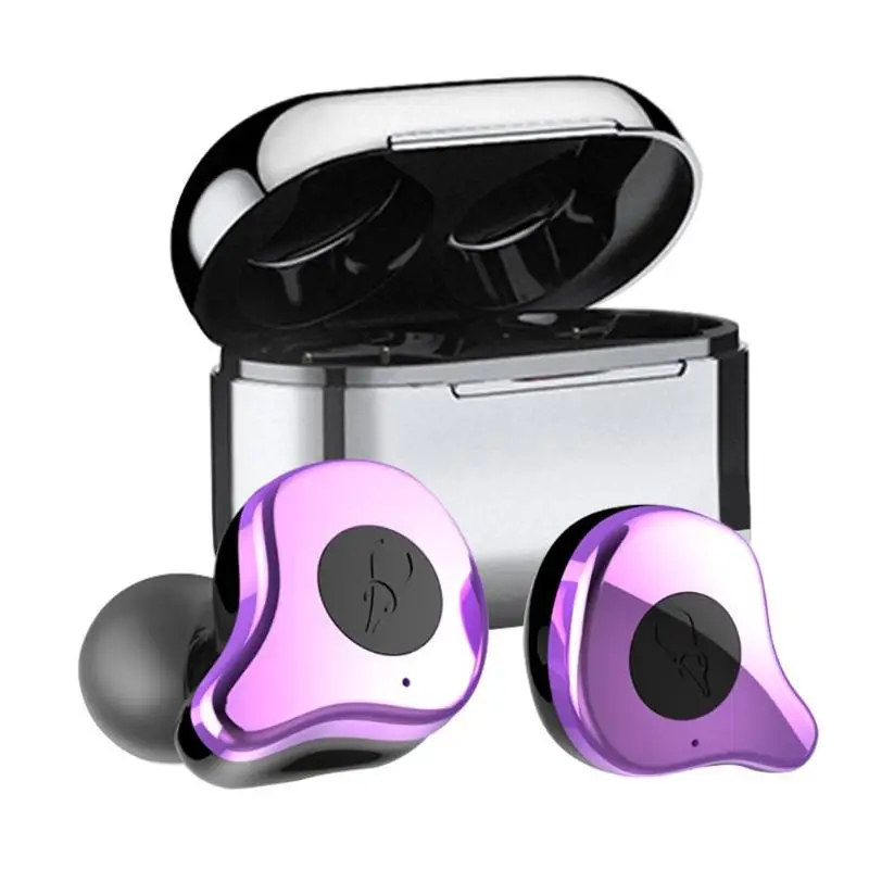 Фиолетовый Sabbat,, E12, TWS, Bluetooth 5,0, беспроводные наушники, Hi-Fi, стерео, шумоизоляция, наушники, спортивные наушники и чехол для зарядки - Цвет: Фиолетовый