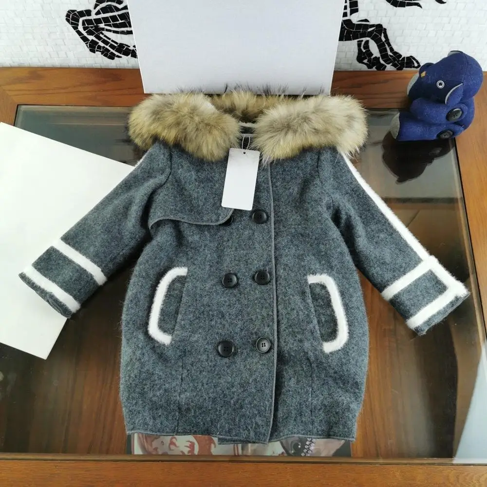 

Luxury Brand Kids Boys Girls Warm Cashmere Coat Outerwear Children Clothes In Winter