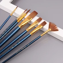 7 шт./компл. волосы нейлоновая кисть картина маслом художника кисть акварель кисти Pro товары для рукоделия L41E