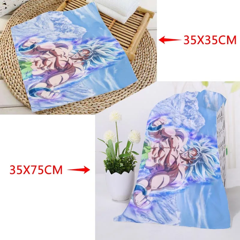 35x35cm,35x75cm Towels Custom Dragon Ball Super Broly Printed Square Towels Microfiber Absorbent Drying Bath Towels Washcloth - Цвет: 23