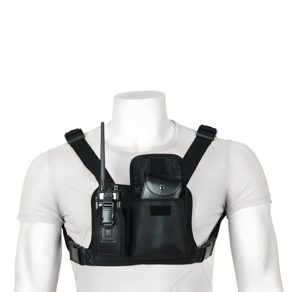 ABBREE Double Radio Shoulder Holster Chest Harness Holder Vest Rig for Two Way Radio Rescue Essentials