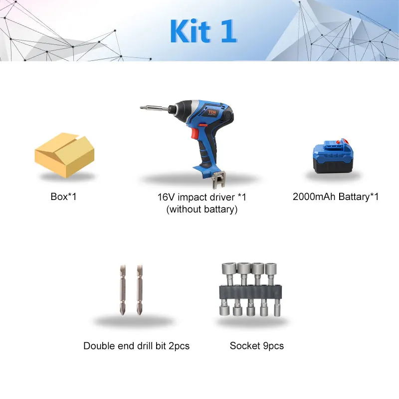 ТЧ 16 В аккумуляторная отвертка перезаряжаемая многофункциональная электрическая дрель электроинструменты с 4А литиевой батареей - Цвет: Kit 1