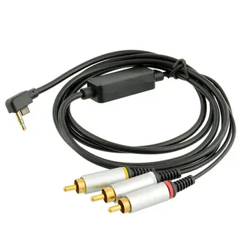 

JDS203 1.8 Meters Super Long Tranfer RCA High Performance Composite AV Cable Cord For PSP 2000 Black