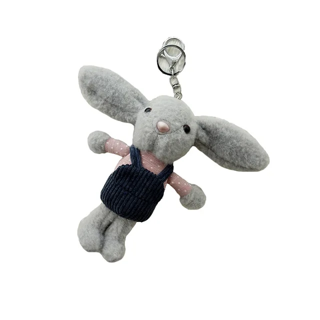 Korea Cute Long-eared Rabbit Keychain Plush Bunny Car Student Backpack Pendant Stuffed Soft Doll Bag Decoration Gift 6