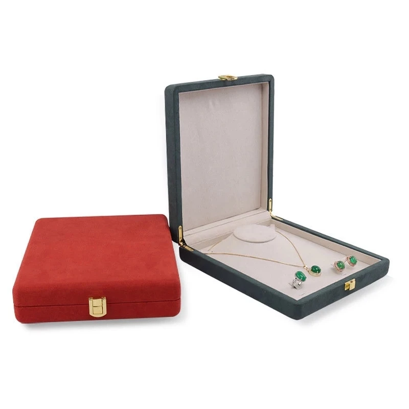 Large Gift Box Multifunction Necklace Ring Earring Pendant Jewelry Holder Boxes Velvet Retro Storage Case Display