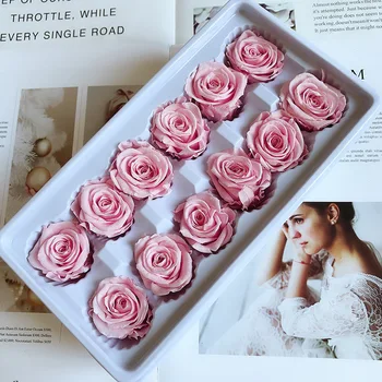 

1box 12 PIC High Quality Preserved foever Flower Immortal Rose 3-4CM diameter mothers day gift Eternal Life Flower Material gift