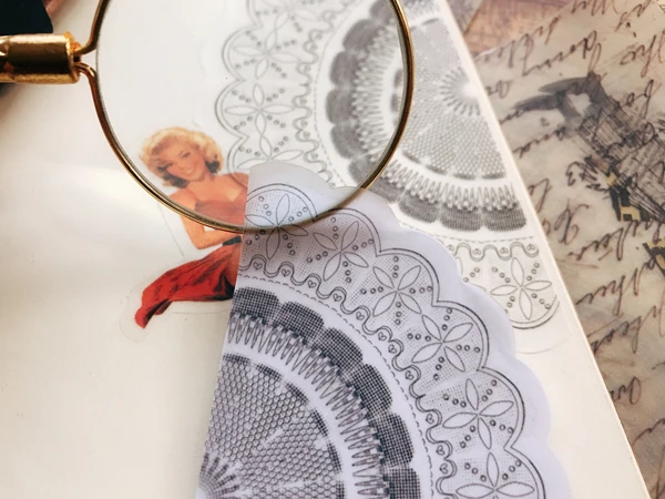 10Pcs/Set Vintage Lace Round Vellum Paper Sticker DIY Craft Scrapbooking Album Junk Journal Planner Decorative Stickers