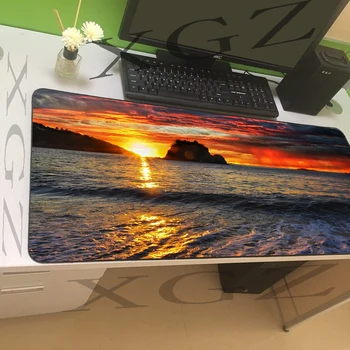 

XGZ The World's Most Beautiful Sunset Custom Large Game Mouse Pad Black Delicate Lock Computer Desk Mat Slip 900x400 / 900x300