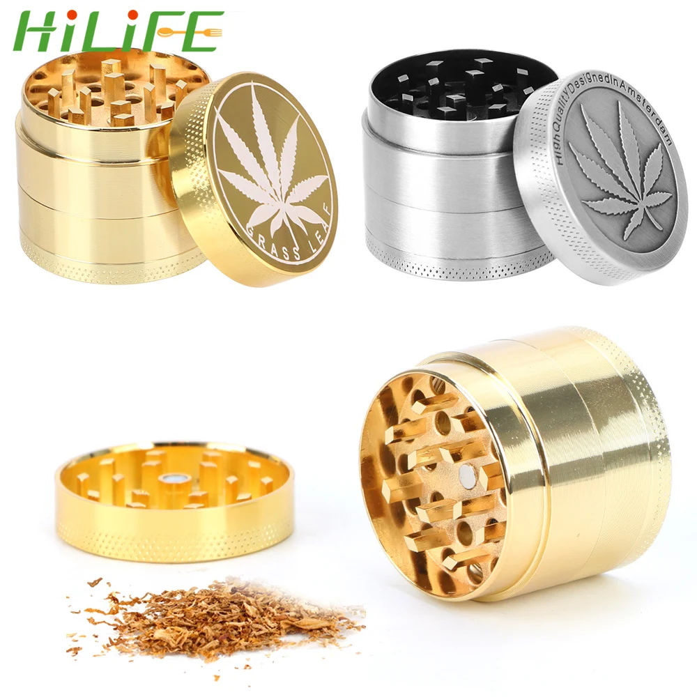 HILIFE дробилка для специй аксессуары для курительной трубки измельчитель табака красивые Травы травяной металлический сплав цинка 4 слоя 40 мм