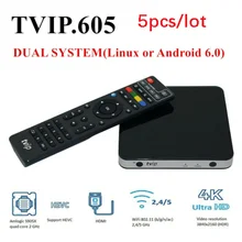 TVIP V.605 4K Ультра телеприставка linux и android iptv box 5 шт./лот iptv box mag box