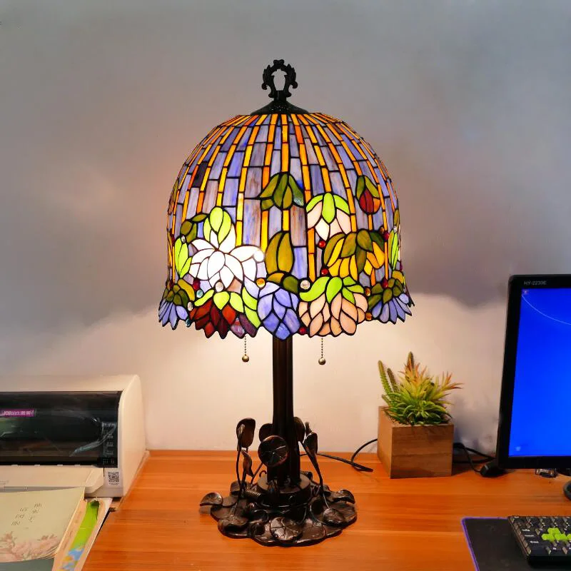 

Vintage Stained Glass Tiffany Living Room Bedroom Dining Room Hotel Villa Home Resin Base Table Lamp