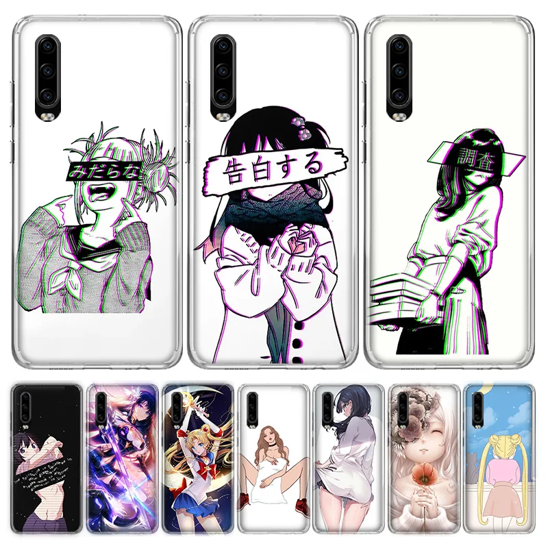 LEWD Sad японский чехол для телефона аниме Huawei P40 30 20 10 Lite Pro Mate P Smart 2019 2018 Z Plus|Бамперы| |