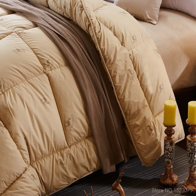 1,7~ 4,7 кг зимнее одеяло из верблюжьей шерсти/шерстяное роскошное утепленное стеганое одеяло/одеяло king queen двойной размер Быстрая