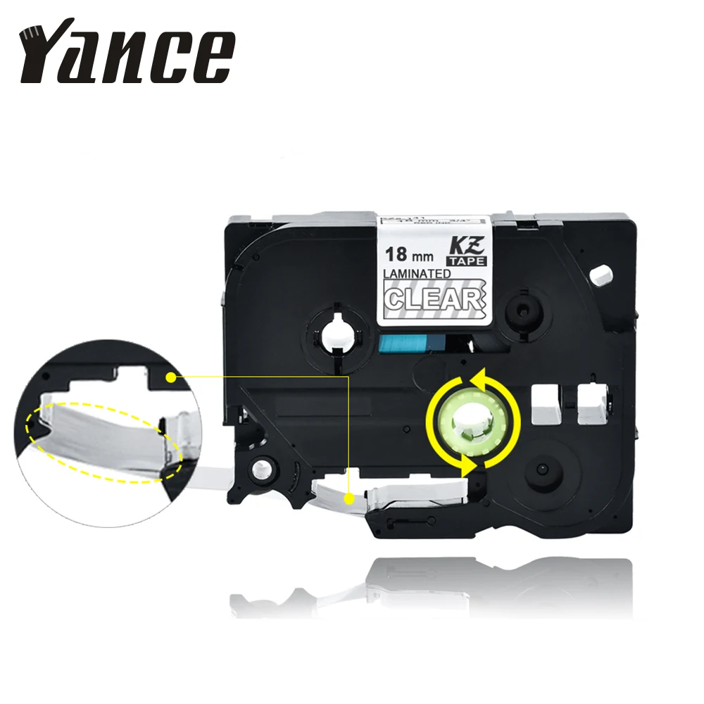 Yance 18 мм белый на прозрачной tze ленте TZe-145 TZE145 TZE 145 TZ-145 TZ этикеточная лента