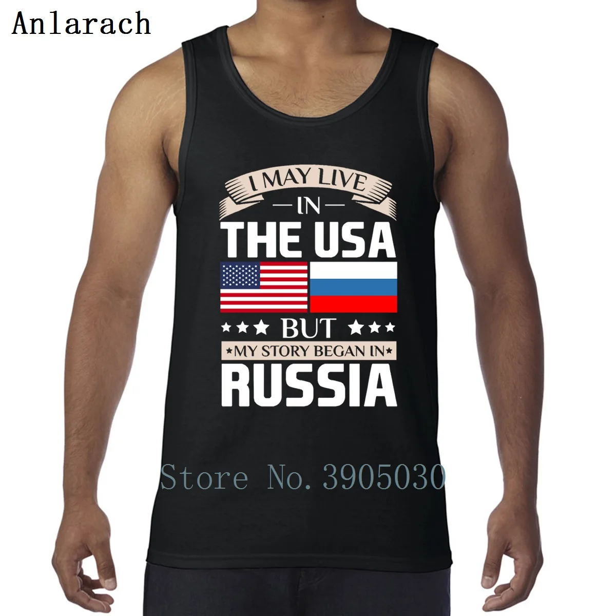 

May Live In Usa Story Began In Russia Flag Vests Gents Summer Popular Men Tank Top Clothing Sleeveless Novelty Character