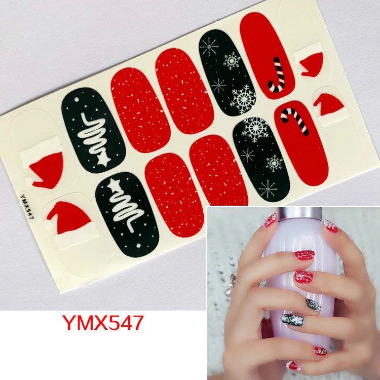 Lamemoria14tips/Christmas Nail Sticker Autumn and Winter Classic Nail Snowflake Self-adhesive 3D Hot Press Nail Sticker Lamemoria14tips/Christmas Nail Sticker Autumn and Winter Classic Nail Snowflake Self-adhesive 3D Hot Press Nail Sticker